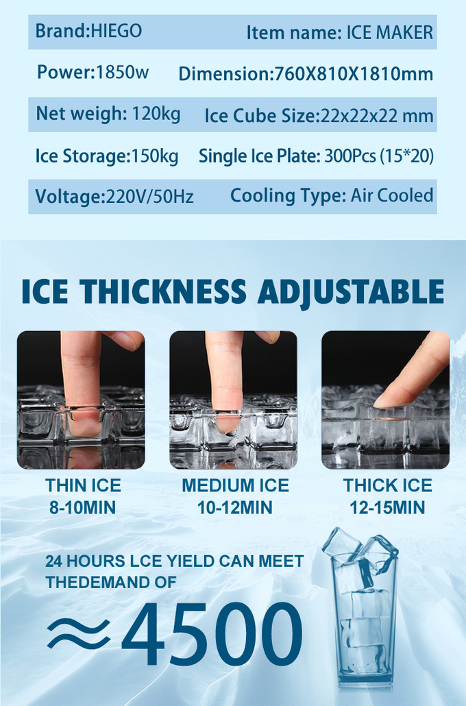 Macchina per cubetti di ghiaccio commerciale 300 kg al giorno Macchina per la produzione di cubetti di ghiaccio 7