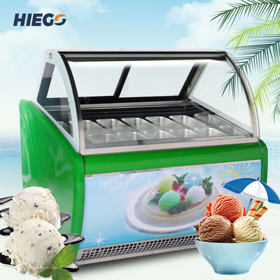 Congelatore da immersione per gelato da appoggio commerciale 16 vaschette Vetrina per gelato