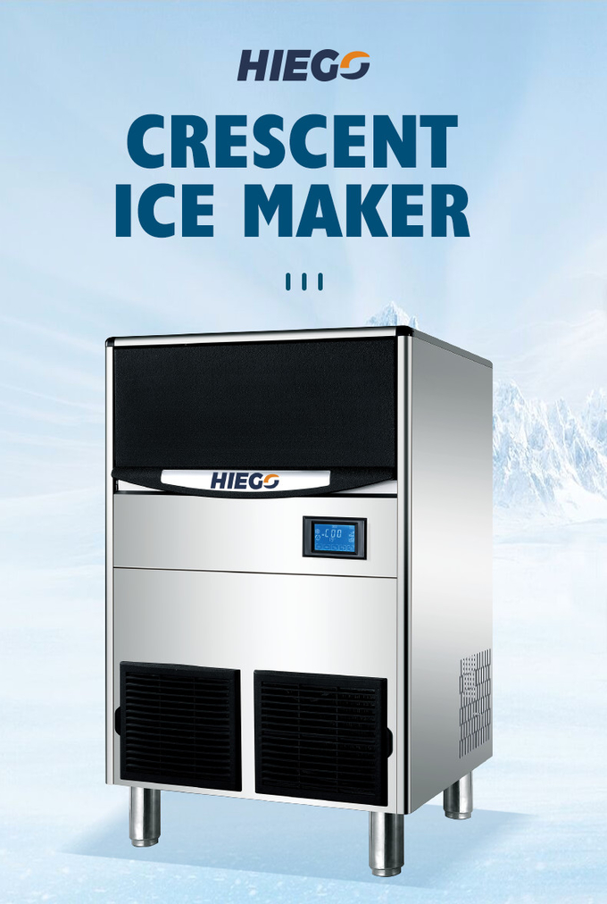 ghiaccio a mezzaluna della macchina per il ghiaccio da 150 libbre, macchina per il ghiaccio commerciale del cubo con lo scomparto 70 libbre 1