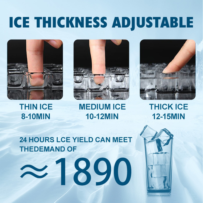 35 kg Macchina per il ghiaccio completamente automatica 100 kg Frigorifero Fabbricatore di ghiaccio Raffreddamento ad aria 5