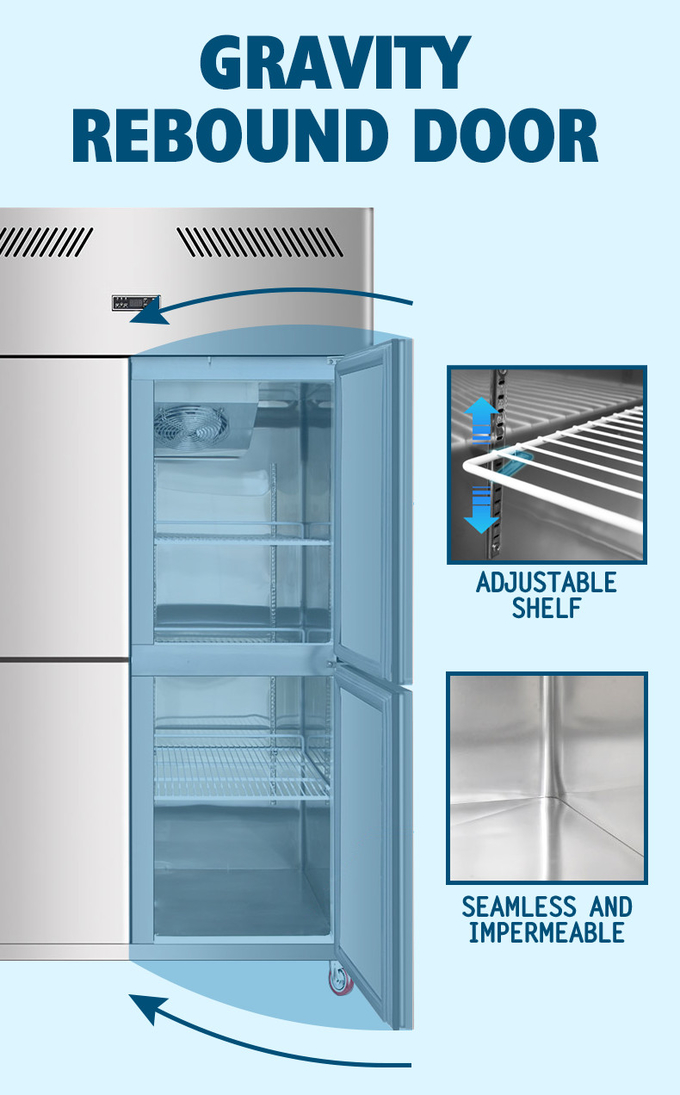 frigorifero dritto commerciale 500L per l'attrezzatura della cucina del ristorante dell'hotel 6