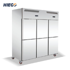 un congelatore dritto commerciale di 6 porte di acciaio inossidabile del frigorifero 1600L