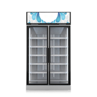 Refrigeratore freddo dritto dell'esposizione della bevanda della vetrina della bevanda di due porte per il supermercato