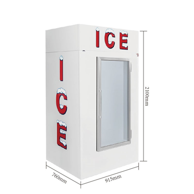 1841L R404a ha insaccato il Merchandiser del ghiaccio con la porta di vetro di riscaldamento