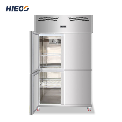 il congelatore di acciaio inossidabile 1000L per le porte della carne 4 smazza il frigorifero verticale di raffreddamento della cucina