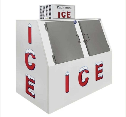 Congelatore insaccato del Merchandiser del ghiaccio del recipiente 1699L di immagazzinamento nel ghiaccio con la parte anteriore inclinata