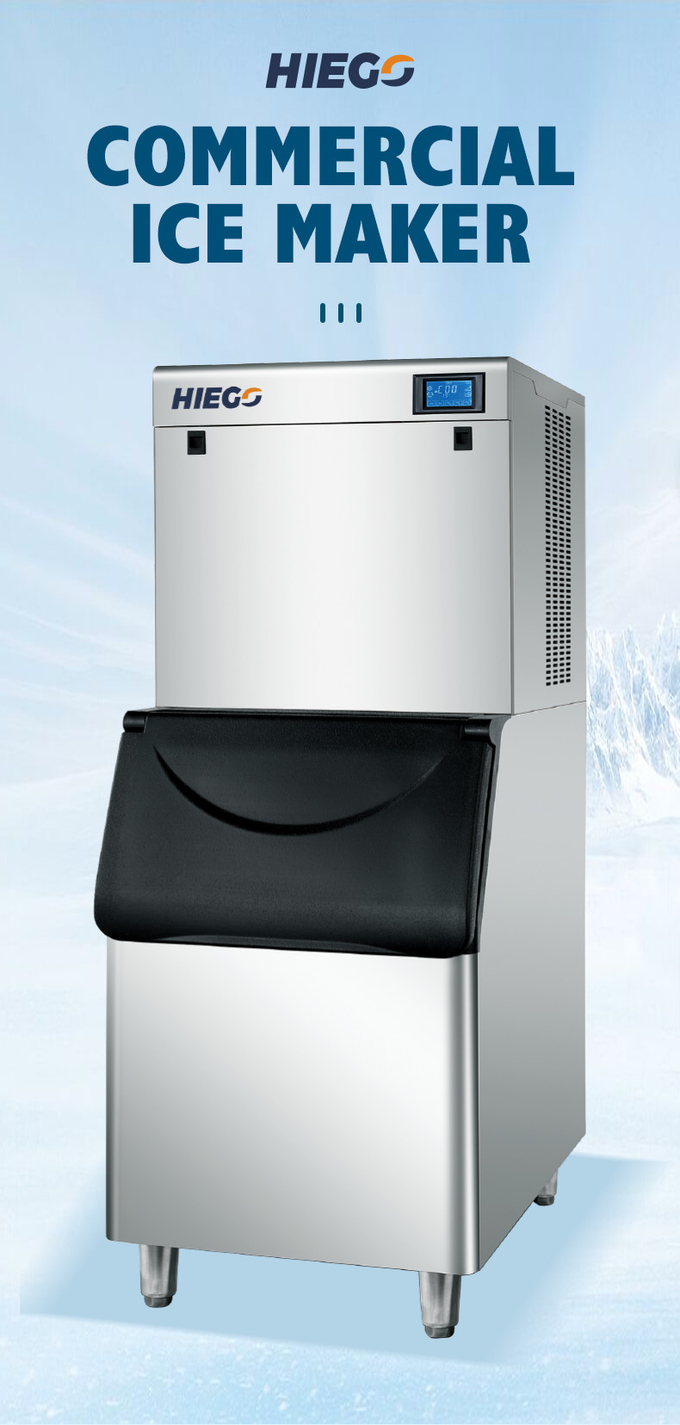 Macchina per il ghiaccio automatica da 250 kg R404a Macchina per la produzione di ghiaccio industriale in acciaio inossidabile 0