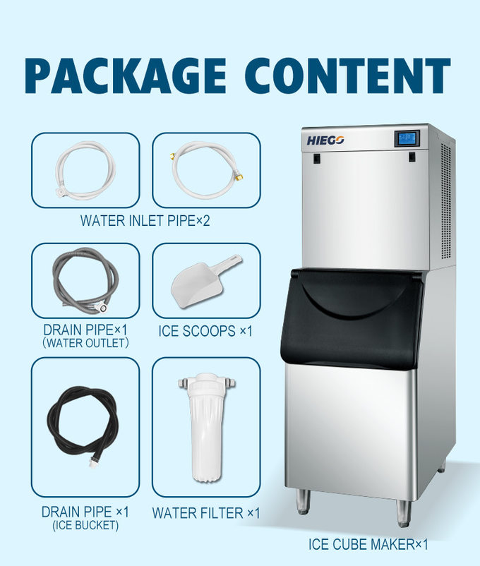 Macchina per il ghiaccio automatica a cubetti 150 kg Raffreddamento ad aria Produzione di ghiaccio industriale 9