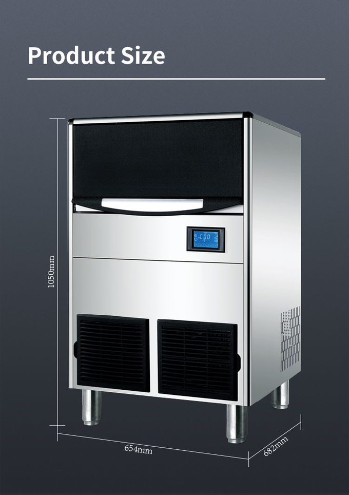 Capacità di ghiaccio 100kg 24H Macchina commerciale LCD della macchina per il ghiaccio per il caffè della barra del ristorante da vendere 7