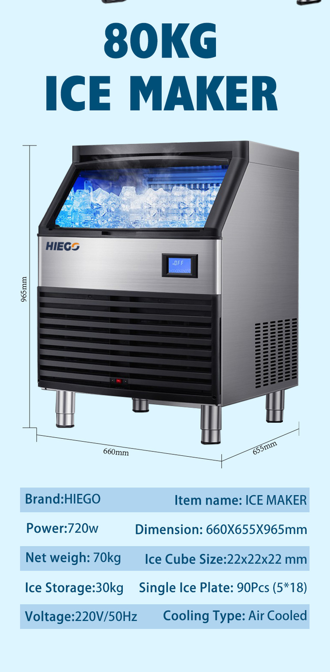 120KG Commercial Nugget Ice Maker Raffreddamento ad aria ad alto rendimento R404a Automatic Ice Maker 7