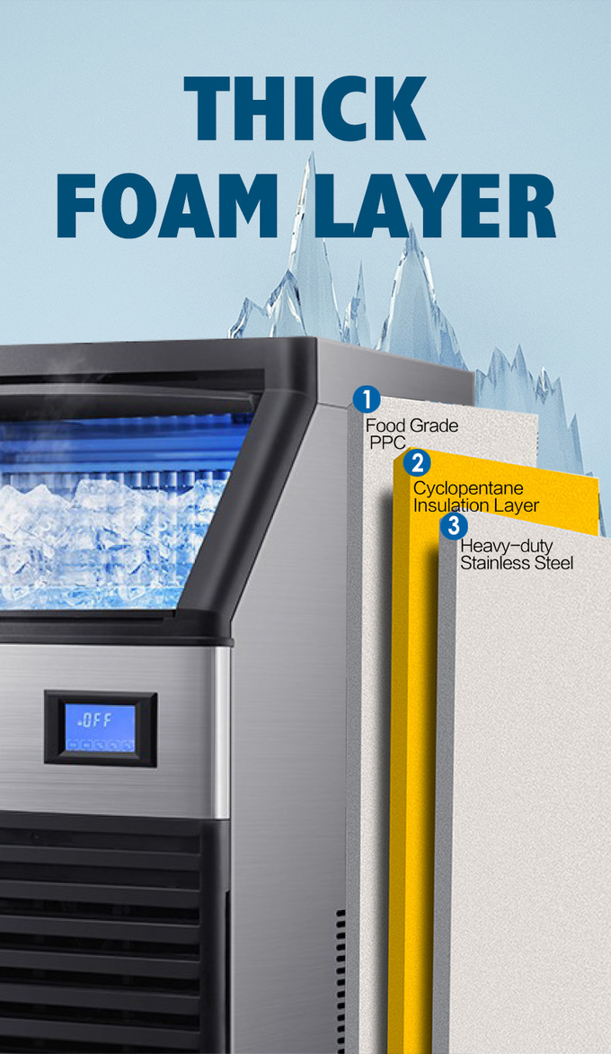 120KG Commercial Nugget Ice Maker Raffreddamento ad aria ad alto rendimento R404a Automatic Ice Maker 3