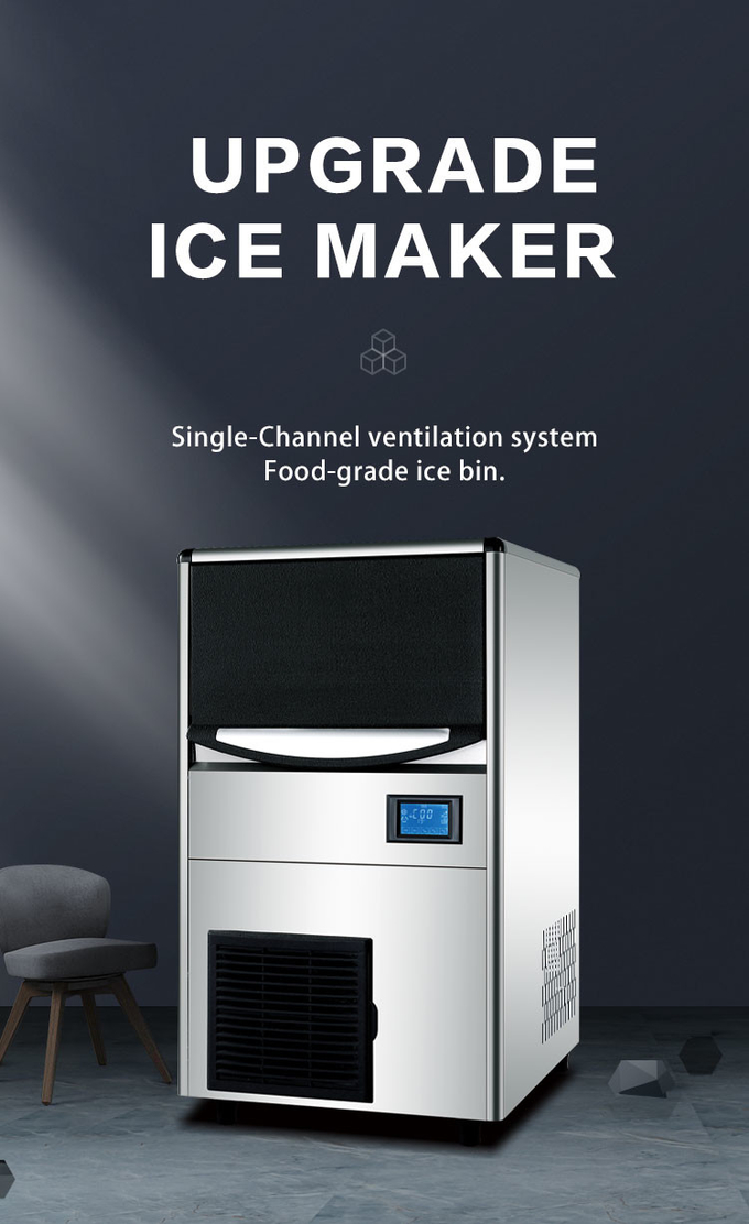 60kg/24h macchina per la produzione di ghiaccio commerciale mini macchina per la produzione di ghiaccio per la caffetteria domestica 0