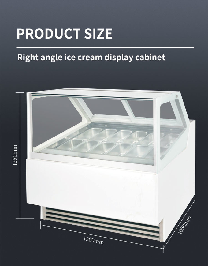 Congelatore da immersione per gelato da appoggio commerciale 16 vaschette Vetrina per gelato 2