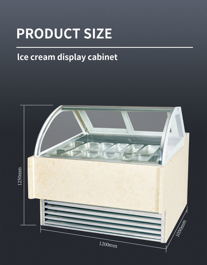 Vetrina per gelato 950w R404a Congelatore per armadio ad immersione in acciaio inossidabile 5