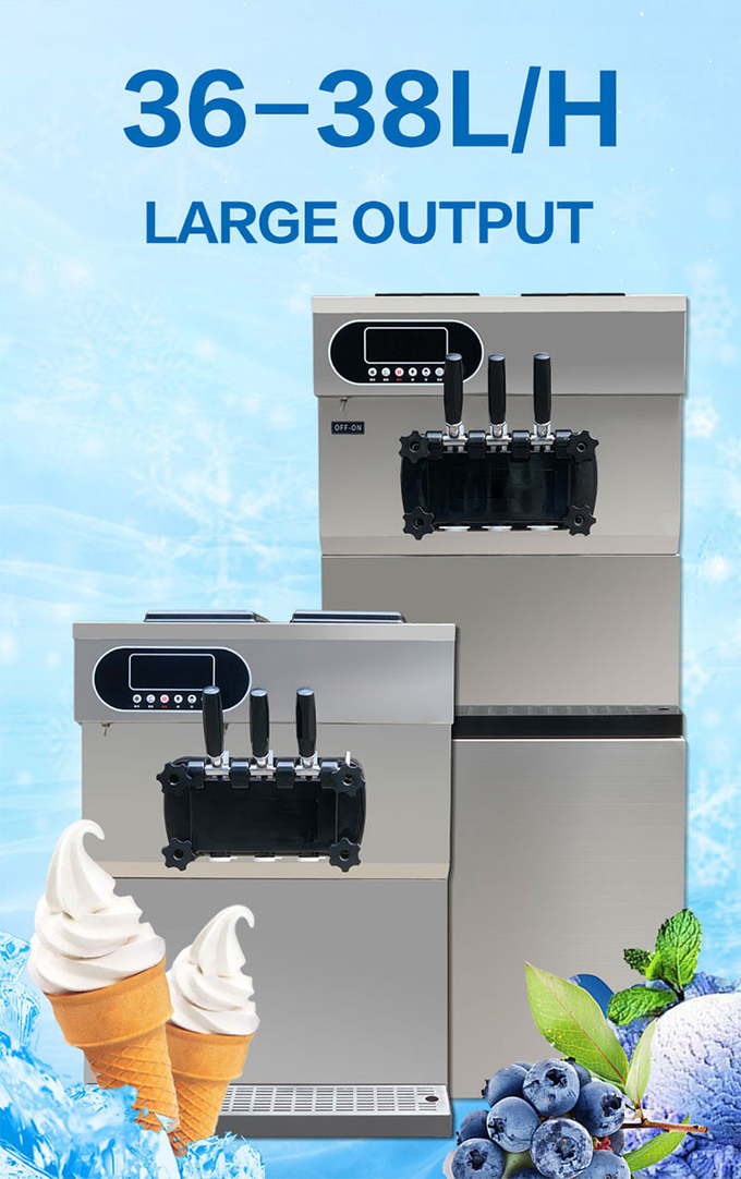creatore commerciale da tavolo del gelato dalla macchina automatica 36-Liter con tre sapori 5