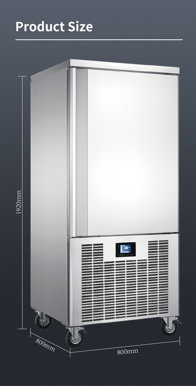 Congelamento rapido del refrigeratore del congelatore rapido dei 15 vassoi, refrigeratore rapido commerciale 1500w 11