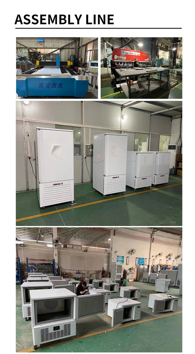 Congelamento rapido del refrigeratore del congelatore rapido dei 15 vassoi, refrigeratore rapido commerciale 1500w 18