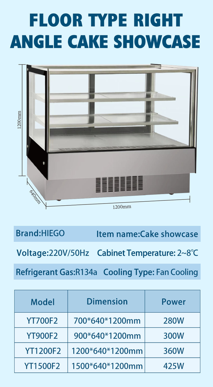 Esposizione della torta refrigerata desktop del controsoffitto della vetrina dell'esposizione della torta R600a 10