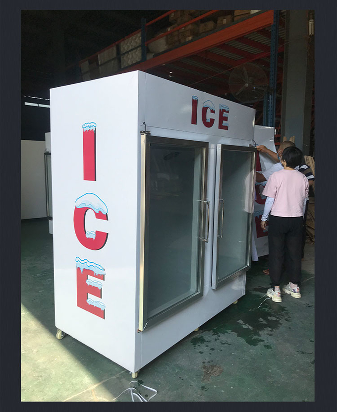 Le doppie porte nel ghiaccio il Merchandiser del congelatore di immagazzinamento per 1841L all'aperto 0