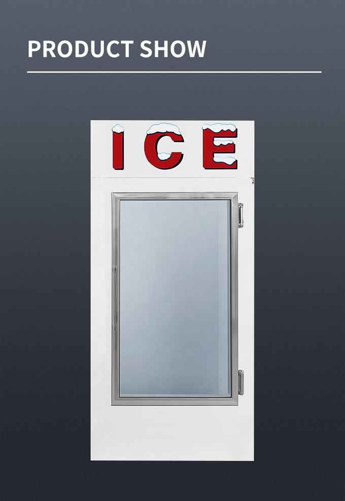 1841L Outdoor Ice Merchandiser Congelatore Raffreddamento ad aria Armadi per immersione in acciaio inossidabile 3