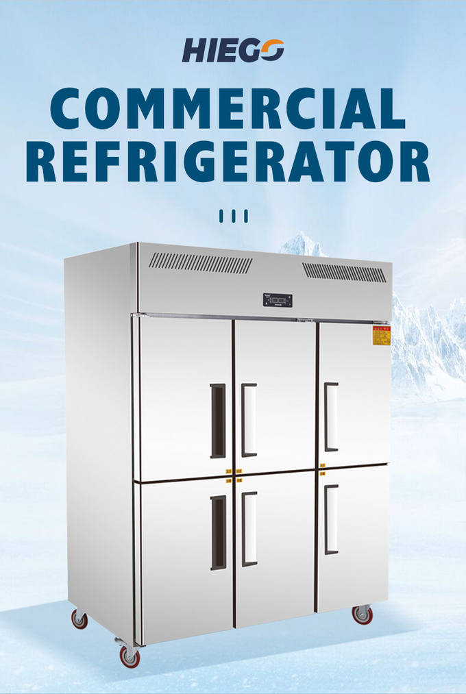un congelatore dritto commerciale di 6 porte di acciaio inossidabile del frigorifero 1600L 0