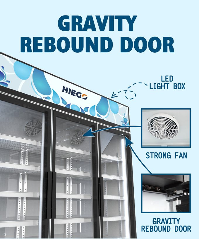 Refrigeratore di vetro verticale dell'esposizione della porta di 5 strati per la bibita della bevanda 4