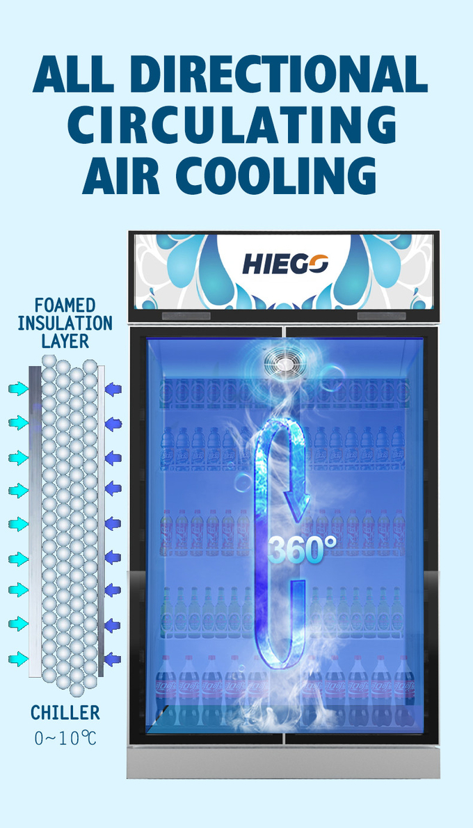 3 sistema dritto del controllo della temperatura del refrigeratore 550W Digital dell'esposizione delle porte di vetro 5