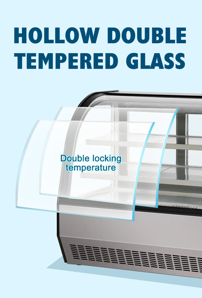 Vetrina di raffreddamento del forno refrigerata curva commerciale della vetrina del dolce per il supermercato 5